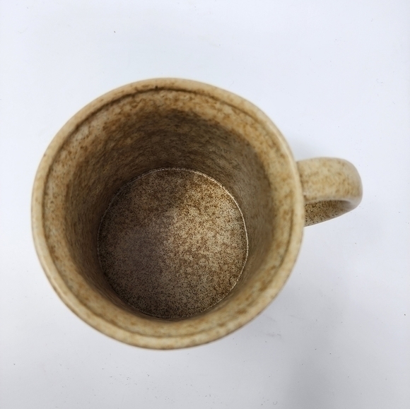 Coffee Tea Brown Tan Floral Pattern Pottery Mug Set New Without Tags - Picture 4 of 13